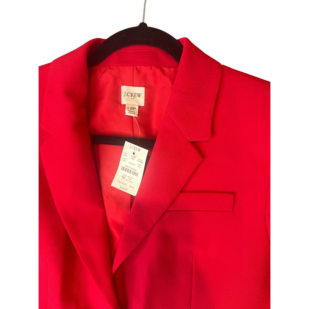 J.Crew Womens Red Two-Button Blazer Jacket CG368 Size 12P Petite New - Picture 5 of 11